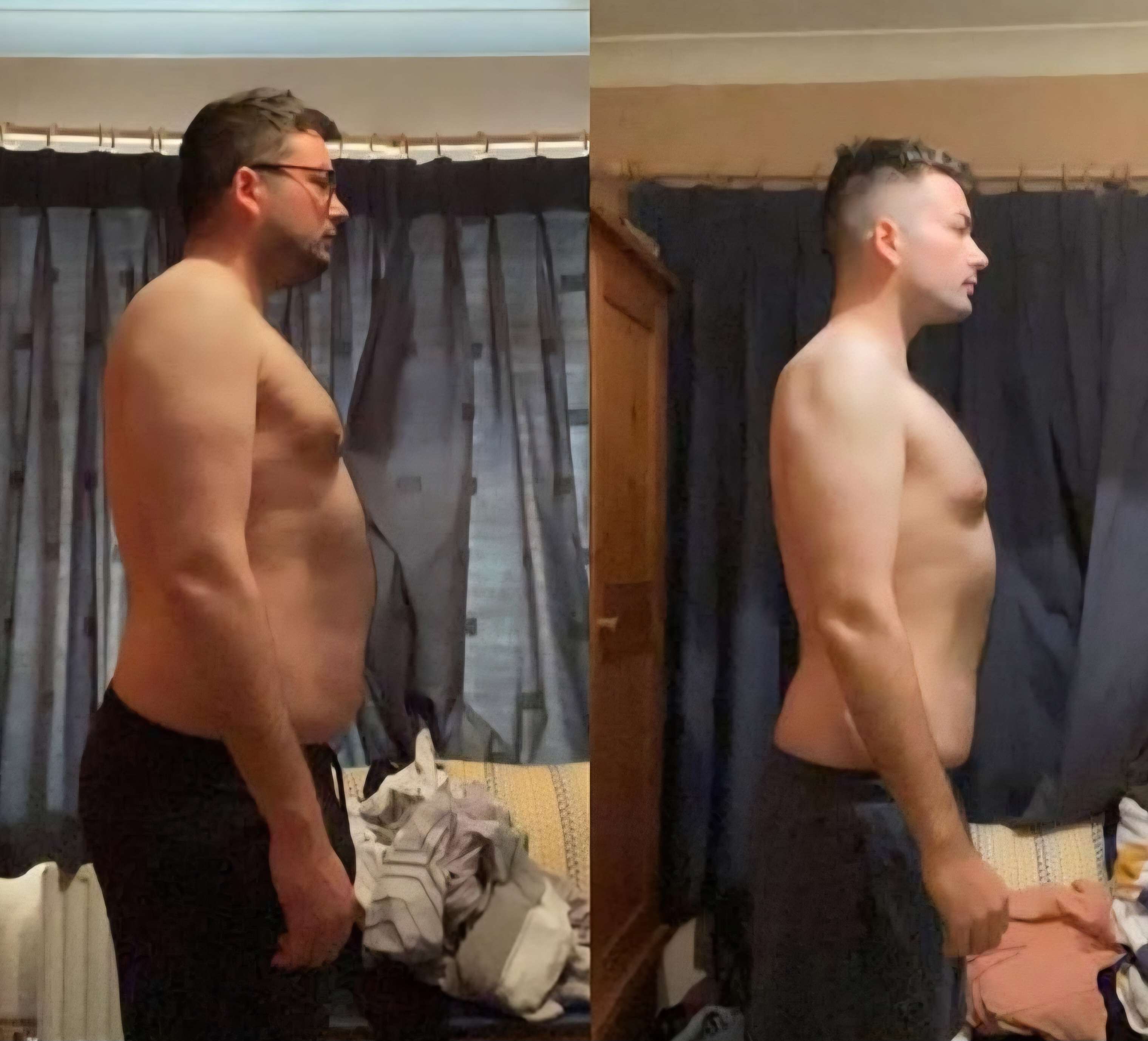 Kevin, before and after transformation